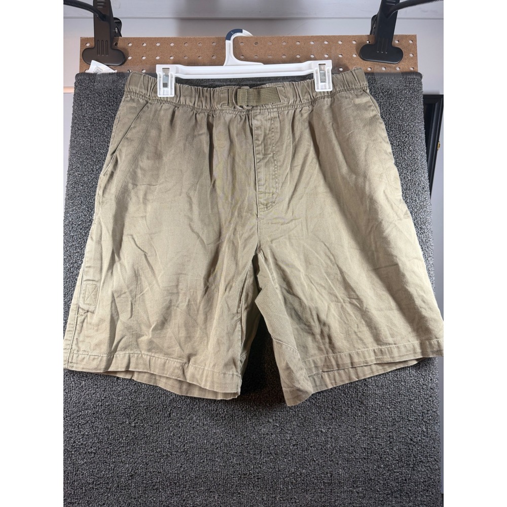 Columbia Hiking Shorts Mens Medium Khaki Tan Canvas Belted XM4061